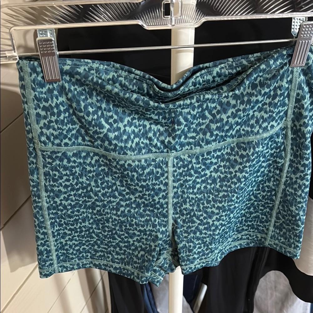 Blue Athletic Shorts with Performance Material